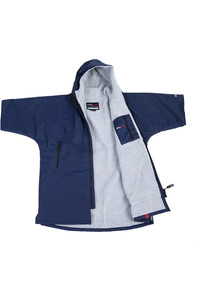2023 Dryrobe Advance Junior Short Sleeve Changing Robe V3 V3KSS - Navy Blue / Grey